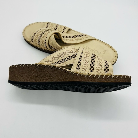 BONAVI WOMENS SLIP ON TAN LEATHER SANDALS SIZE 10 - Picture 8 of 11